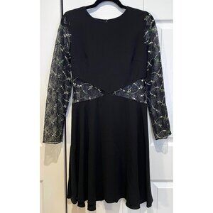 Izabel London Sheer Lace Midi Dress Size M Y2K Whimsigoth HOCO Floral Embroidery